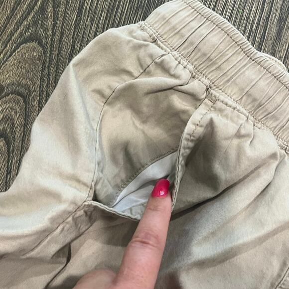 Old Navy Kids Boys Chino Shorts Drawstring Elastic Waist Cotton Tan Size L 10-12 - Picture 3 of 6